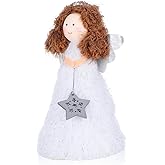 KESYOO Christmas Angel Tree Topper Small Angel Xmas Tree Decoration Lightweight for Indoor Holiday Festival Home Office