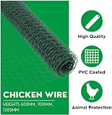 Suregreen Green PVC Coated Chicken Wire Mesh Roll 600mm x 10m 50mm Holes view 3