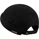 Clakllie Retro Docker Hat for Women Men Cotton No Brim Hat Adjustable Brimless Cap Worker Sailor Cap No Visor Beanie Hat