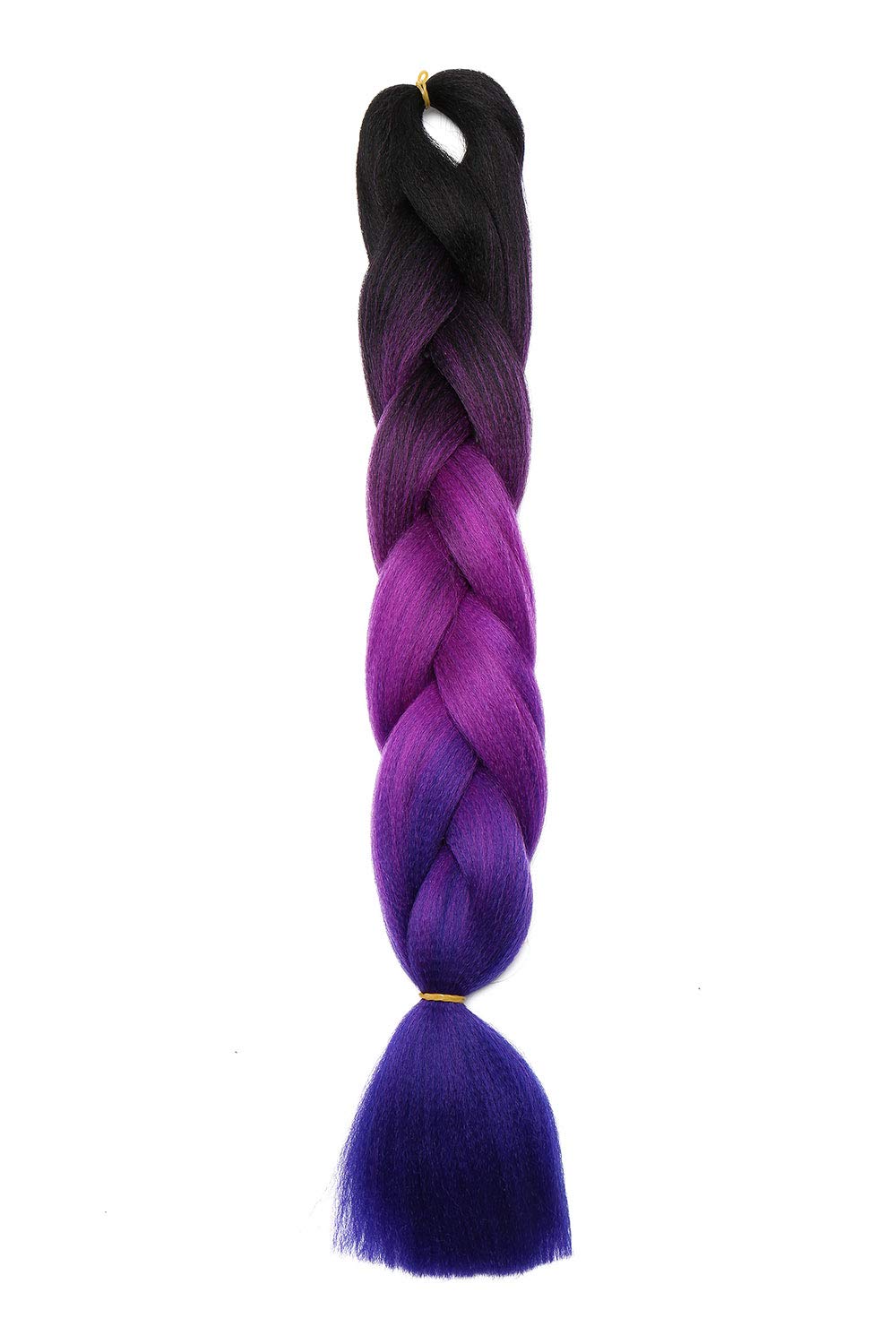 Two Tones Women 24inch Jumbo Braids Hair Afro Crochet Twist Braiding Bulk Hair Style 1 Bundle/100g Fiber Hair Extensions - Black to Purple Red to Dark Blue