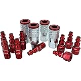 Milton S-314MKIT ColorFit Coupler & Plug Kit - (M-Style, Red) - 1/4" NPT, (14-Piece)