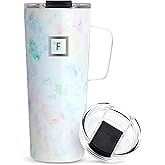 IRON °FLASK Grip Novelty Coffee Mug - Leak Proof, Vacuum Insulated Stainless Steel Bottle, Double Walled, Thermo Travel, Hot Cold, Water Metal Canteen - Pearl, 24 Oz - Classic Bottom
