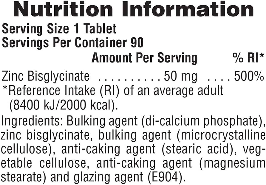 NaturesPlus Zinc Tablets 50mg, Highly Bioavailable Zinc Bisglycinate, Immune Support, Skin, Hair, Nails, Fertility and Focus - Image 4