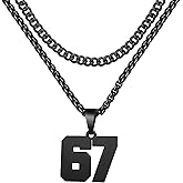 XOYOYZU Personalized Jersey Number Layered Necklaces for Men Stainless Steel Athletes Sports Number Chain for Men Baseball Basketball Football Gifts
