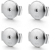 Moconar 14K White Gold Plated Locking Earring Backs for Studs, Hypoallergenic Secure Earring Backs Replacements for Earrings Notch Post 0.027‘’-0.039‘’(07mm-10mm)