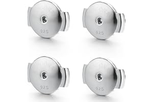 Moconar 14K White Gold Plated Locking Earring Backs for Studs, Hypoallergenic Secure Earring Backs Replacements for Earrings Notch Post 0.027‘’-0.039‘’(07mm-10mm)