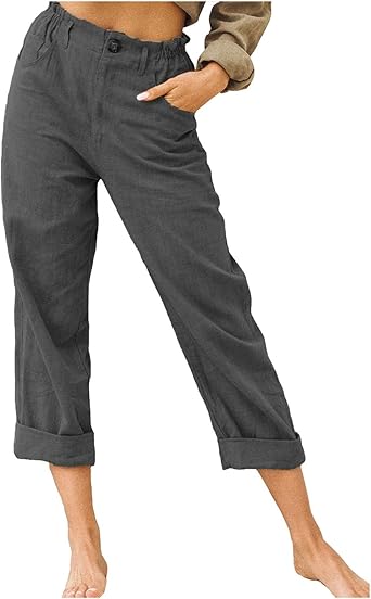 womens high waisted linen pants