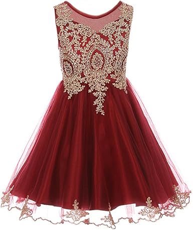 flower girl dresses burgundy and gold