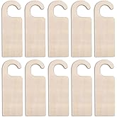 UPIQNG 10Pcs Wooden Door Knob Hanger Unfinished Natural Odorless Wood DIY Craft Painting Writing Signs Blank Double Sided Hanging Tags Decoration (StyleC)