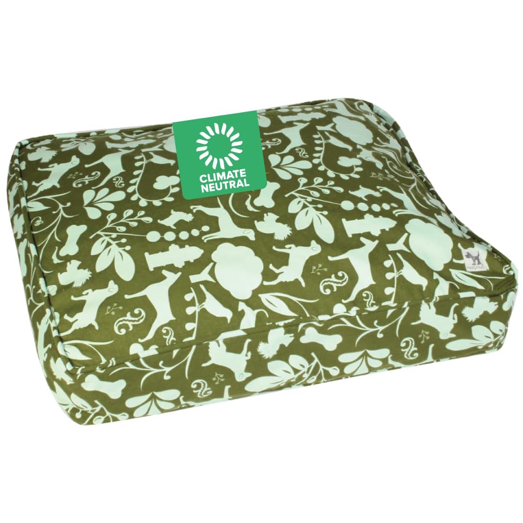 Molly Mutt Huge Dog Bed Cover, Amarillo by Morning, Olive Green & Light Blue 36"x45"x5" Image