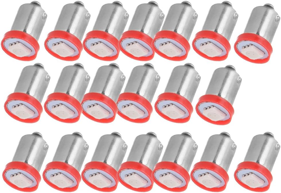 ECCPP 10Pcs BA9S 1815 57 LED Bulbs Red 2835 SMD Instrument Panel Dash Gauge Speedometer Light Bulb
