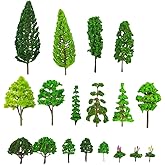 GSHLLO 18 Pcs Mixed Miniature Model Trees Small Green Architecture Trees Mini Fairy Garden Tree Fake Diorama Plants Artificial Train Scenery Tree Landscape Diorama Supplies