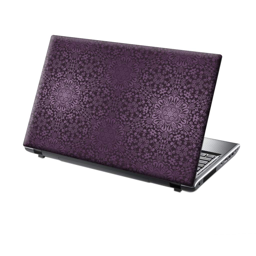 TaylorHe 15.6 inch 15 inch Laptop Skin Vinyl Decal with Colorful Patterns and Leather Effect Laminate MADE IN BRITAIN Pretty Purple Pattern