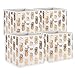 DII Non Woven Polyester Storage Bin, Metallic Pineapple, White & Gold, Small Set of 4