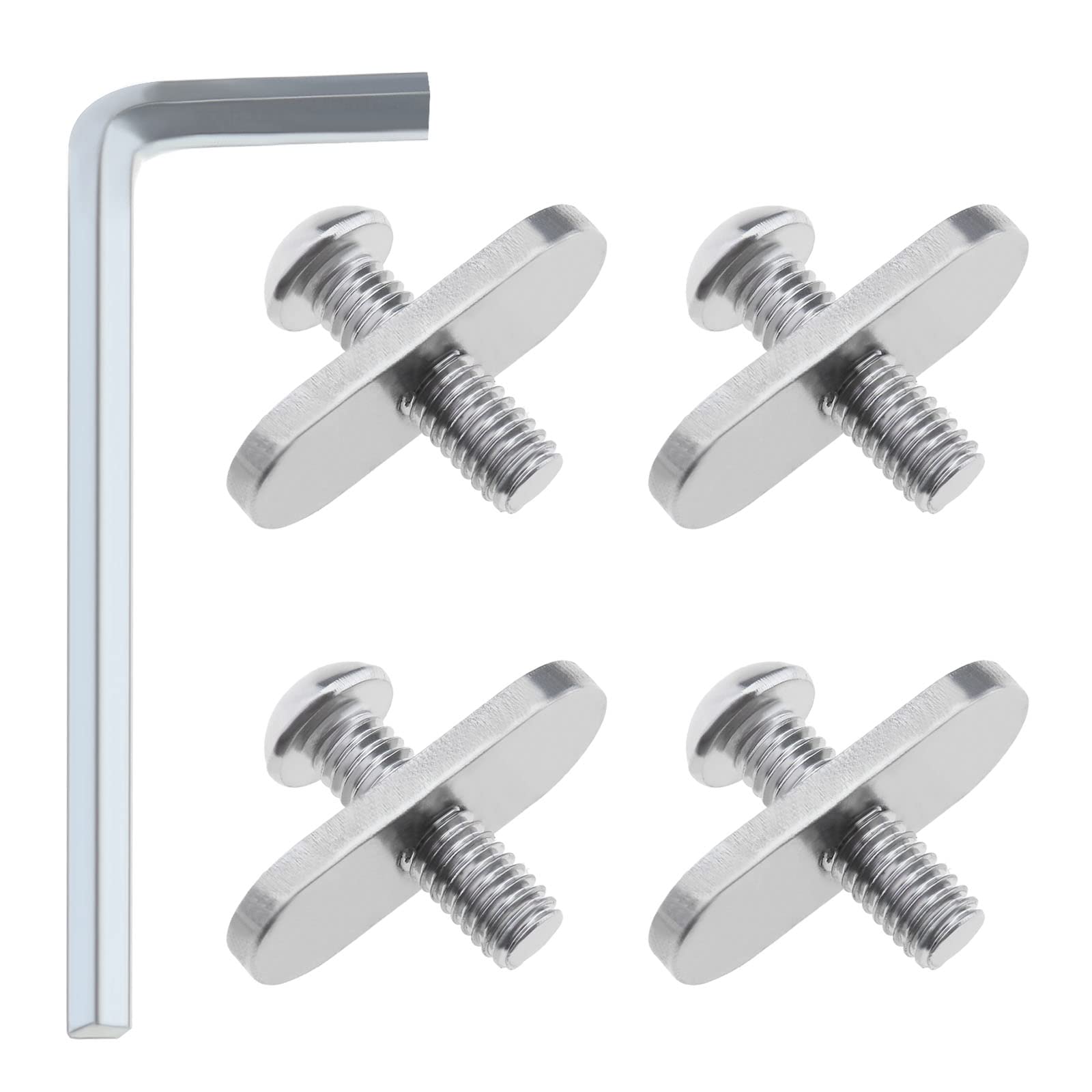VGOL 4PCS Kayak Rail Track Screw Nuts with Wrench Stainless Steel Track Mount Tie Down Eyelet Rail Mounting Accessories for Kayak Boat Rails