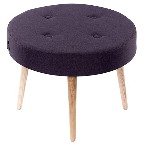 Decostyle PU Foam Gyra Stool with Solid Wood Legs for Living Room/Bed Room