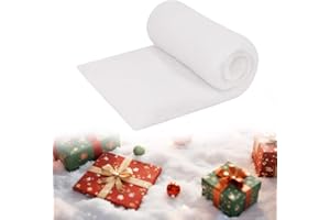 SULOLI Christmas Snow Blanket Roll, 3 x 8 Ft Artificial White Soft Snow Blanket for Christmas Village Sets Xmas Party Decorations and Table Runners