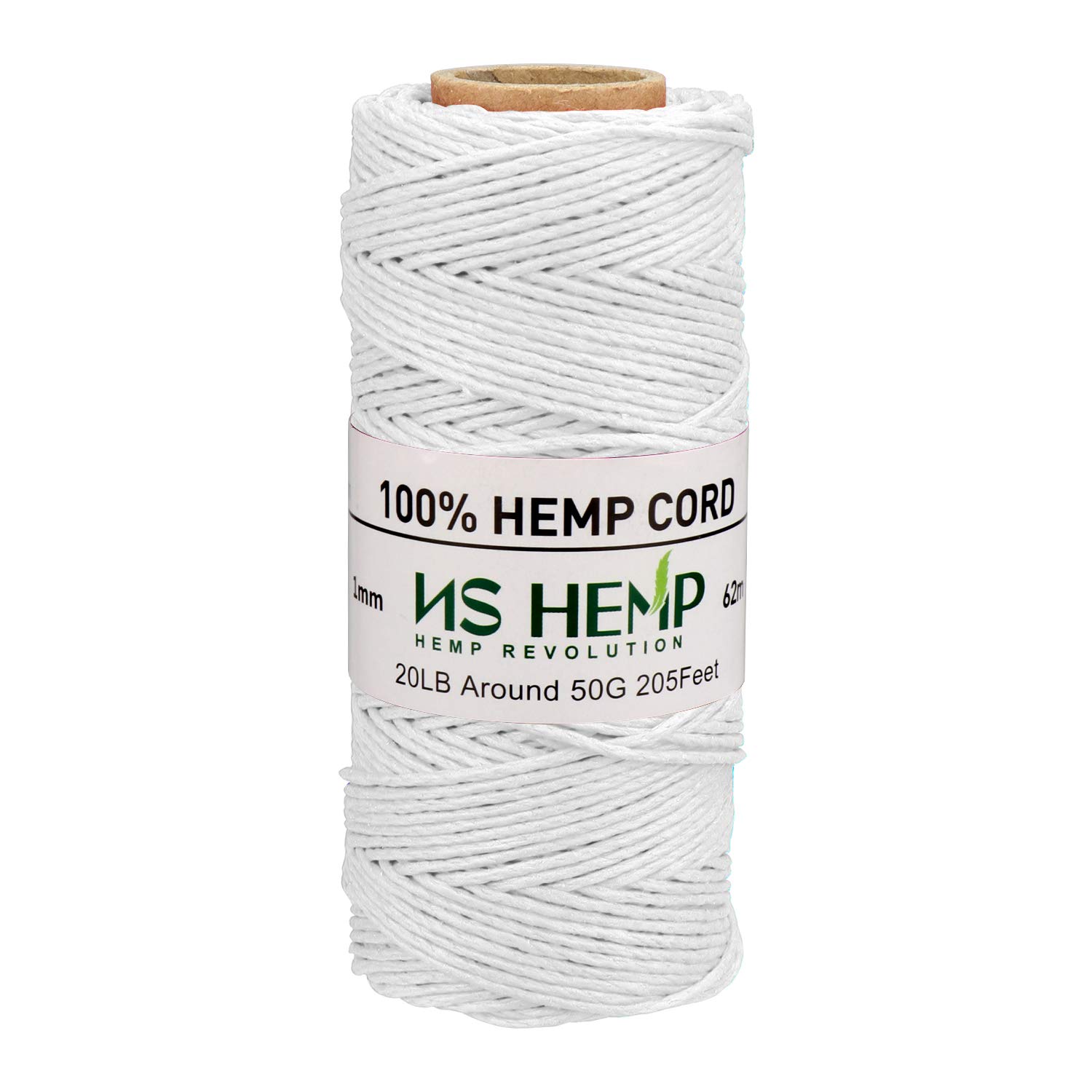 Photo 1 of [Ns ] 100%  String for Jewelry Making, 1mm Hemp Twine for Crafts, 205 Feet Necklace Cord (001 WHITE)