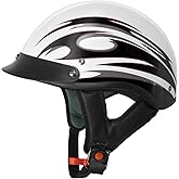 VCAN Cruiser Solid Half Face Motorcycle Helmet DOT Approved | Breathable Design Keeps Cool While Riding, Soft Lining Offers Cozy Wearing