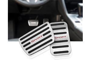NYZAUTO Anti-Slip Performance Foot Pedal Pads Compatible with Honda 10/11th gen Civic,Auto No Drilling Aluminum Brake and Accelerator Pedal Covers Silver Red