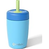 Fimibuke Kids & Toddler Cups Spill Proof, 12 OZ Insulated Sippy Cups for Toddlers Boys Girls, BPA-Free Toddler Straw Tumbler, Stainless Steel Kids Water Bottle with Twist Lids & Silicone Straw, 1 Pack