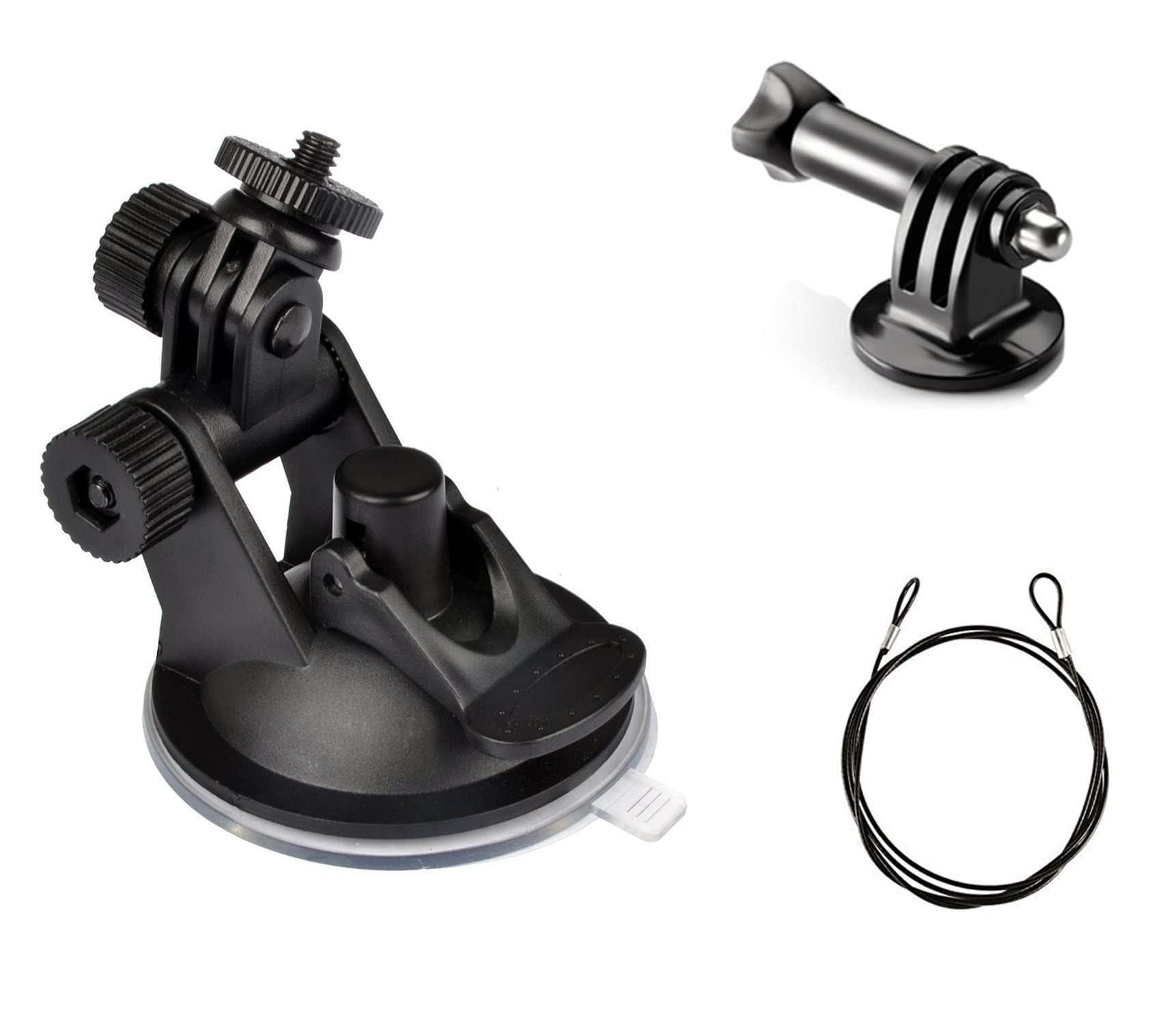ShipeeKin Car Windscreen GPS Suction Cup Mount for Windshield Dash Cam Camera Camcorder Bracket Holder Stand and Lanyard for all Gopros, SJCAM, GeekPro, Xiaomi Yi, 4K and Micro SLR