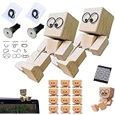 Tencipeda Shaking Wooden Man For Dashboard, Charming Little Wooden