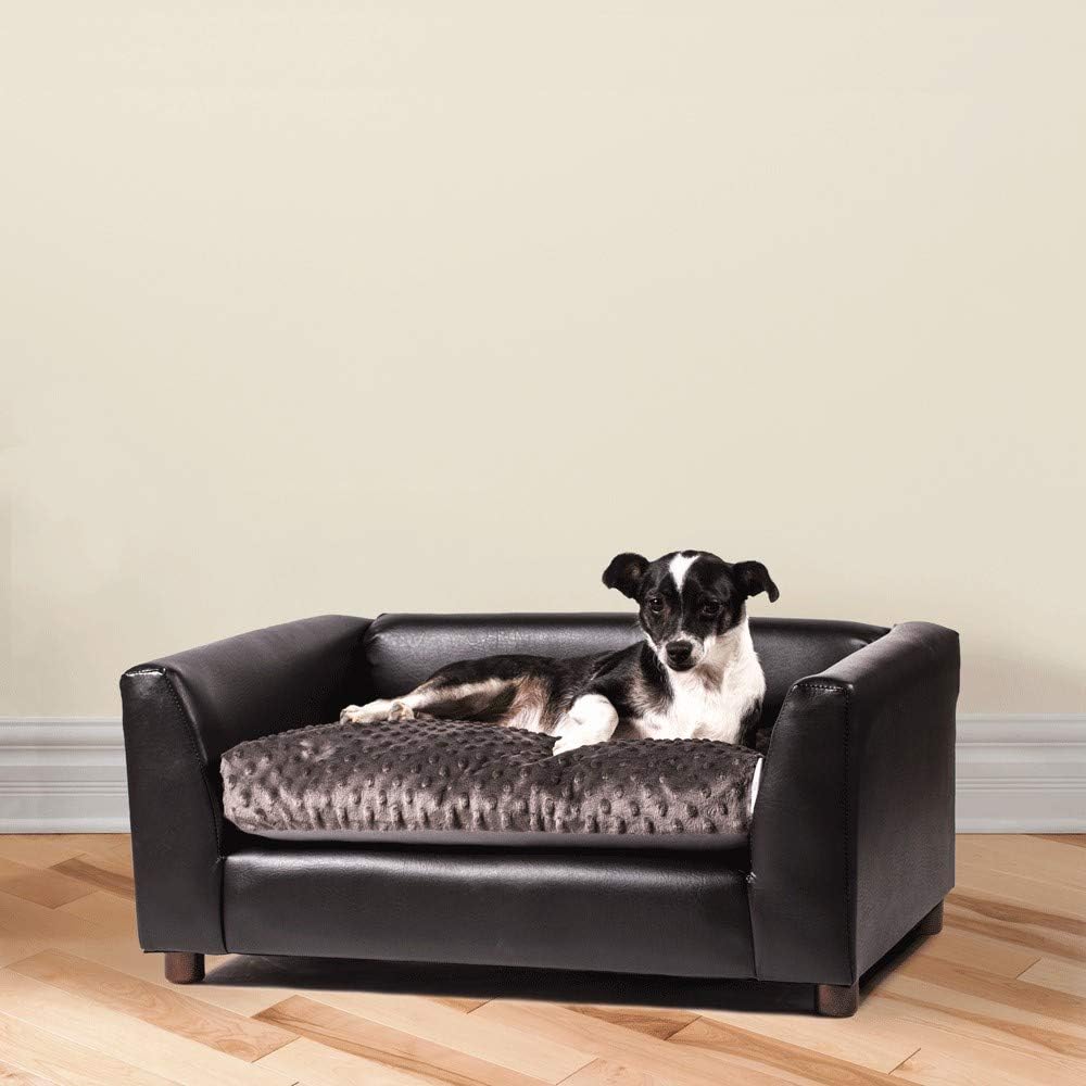 Keet Fluffly Deluxe Pet Bed Sofa Chocolate Medium : Pet Supplies