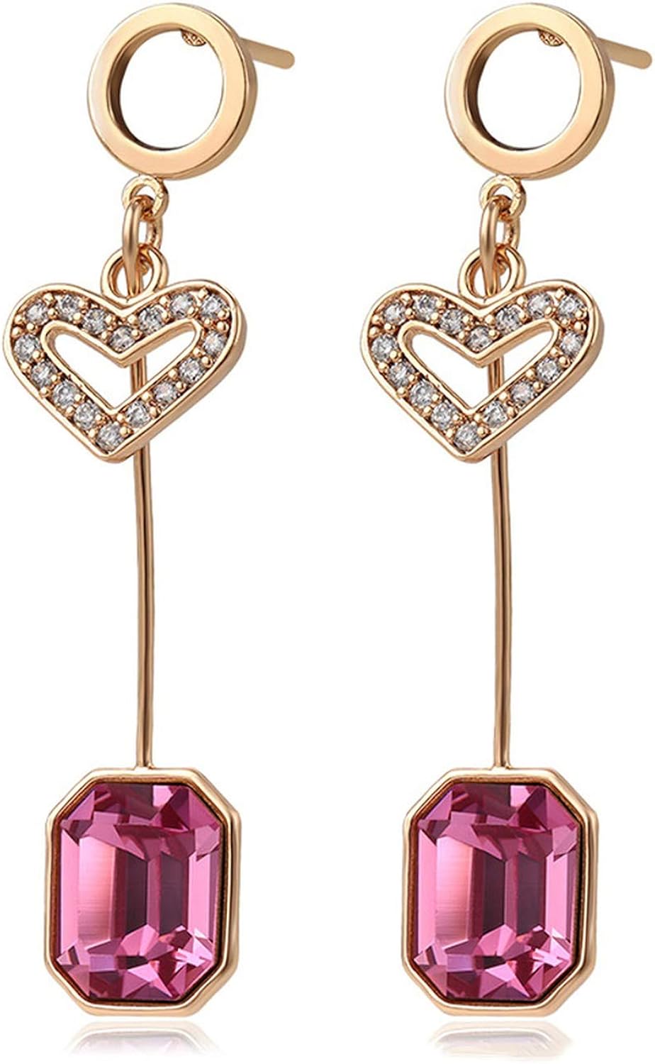 Classic Dangle Earrings Crystals Gold Color Jewelry For