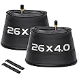 1/2/4 Pack 20x4 26x4.0 Fat Bike Tube with AV 32mm Valve, Premium Butyl Rubber Fat Tire Bike Tubes with Tire Levers, 20, 26x3.5-4.5 Bike Tube for Road/MTB/E Bike by Hydencamm