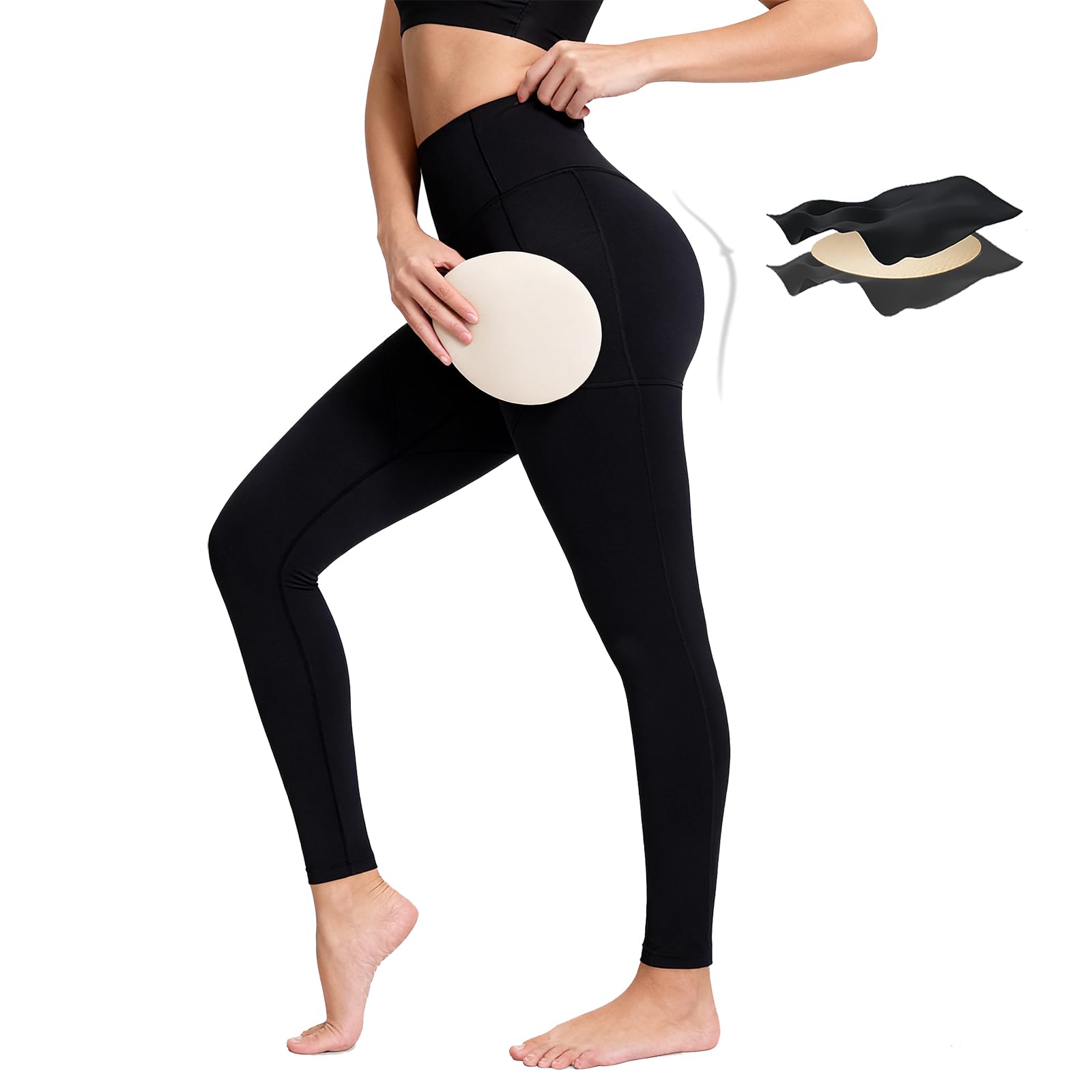Photo 1 of NLIICWO Butt Lifting Pads Leggings for Women with a Sculpting Hip Enhancer | 3-in-1 Tummy Control Shapewear with Pockets?Black?L?