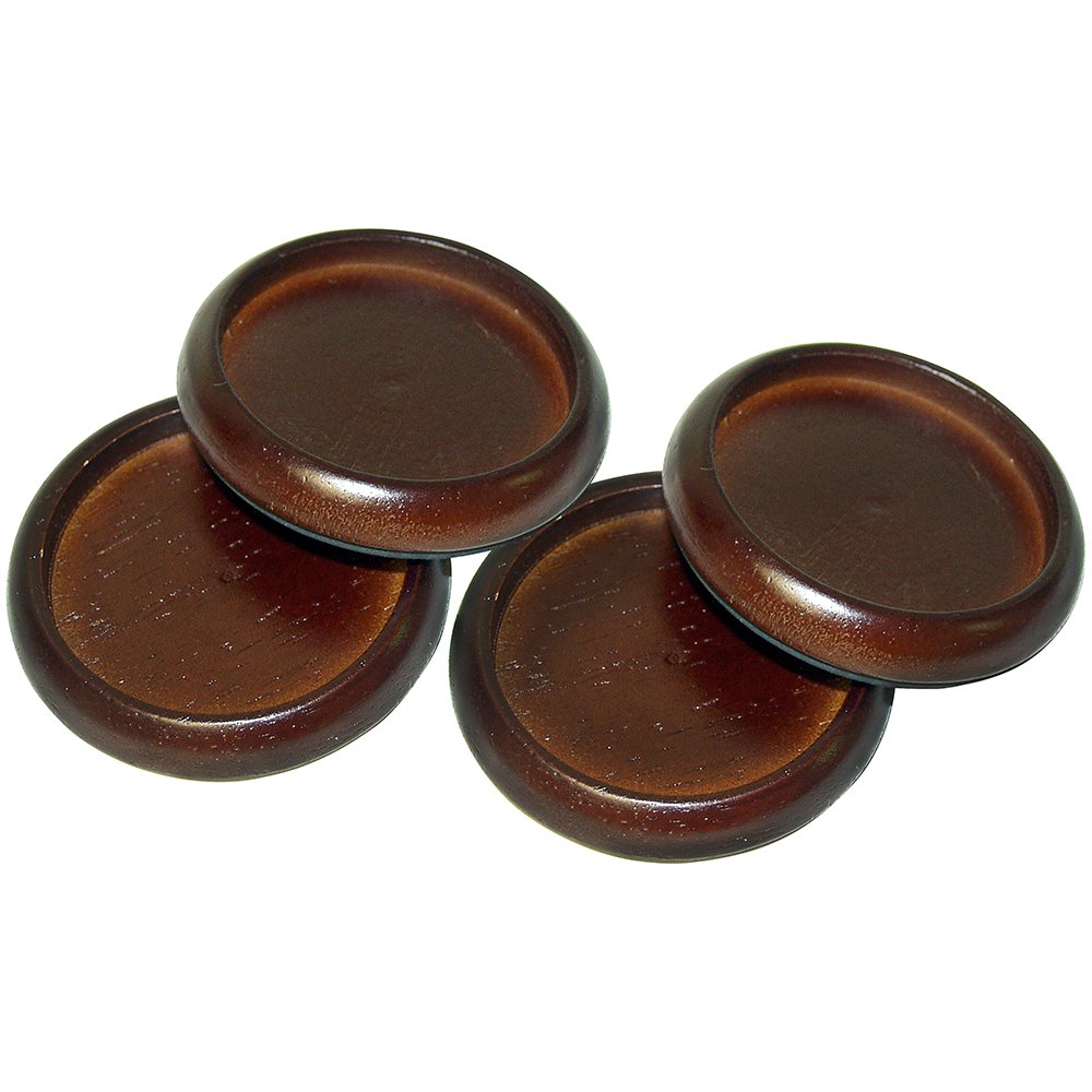 SOFTTOUCH 4681095N, Cherry Furniture Caster Cups for Hard Floor or Carpeted Surfaces (4 Piece) -2" Round, Wood, 2 inch
