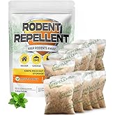 Rodent Repellent, Mouse Repellent Pouches, Mice Repellent Indoor, Mouse Deterrent Outdoor, Rat Repellent, Extra-Strength Rodent-Repelling Pouch, Peppermint to Keep Mice Away from Garage-10P
