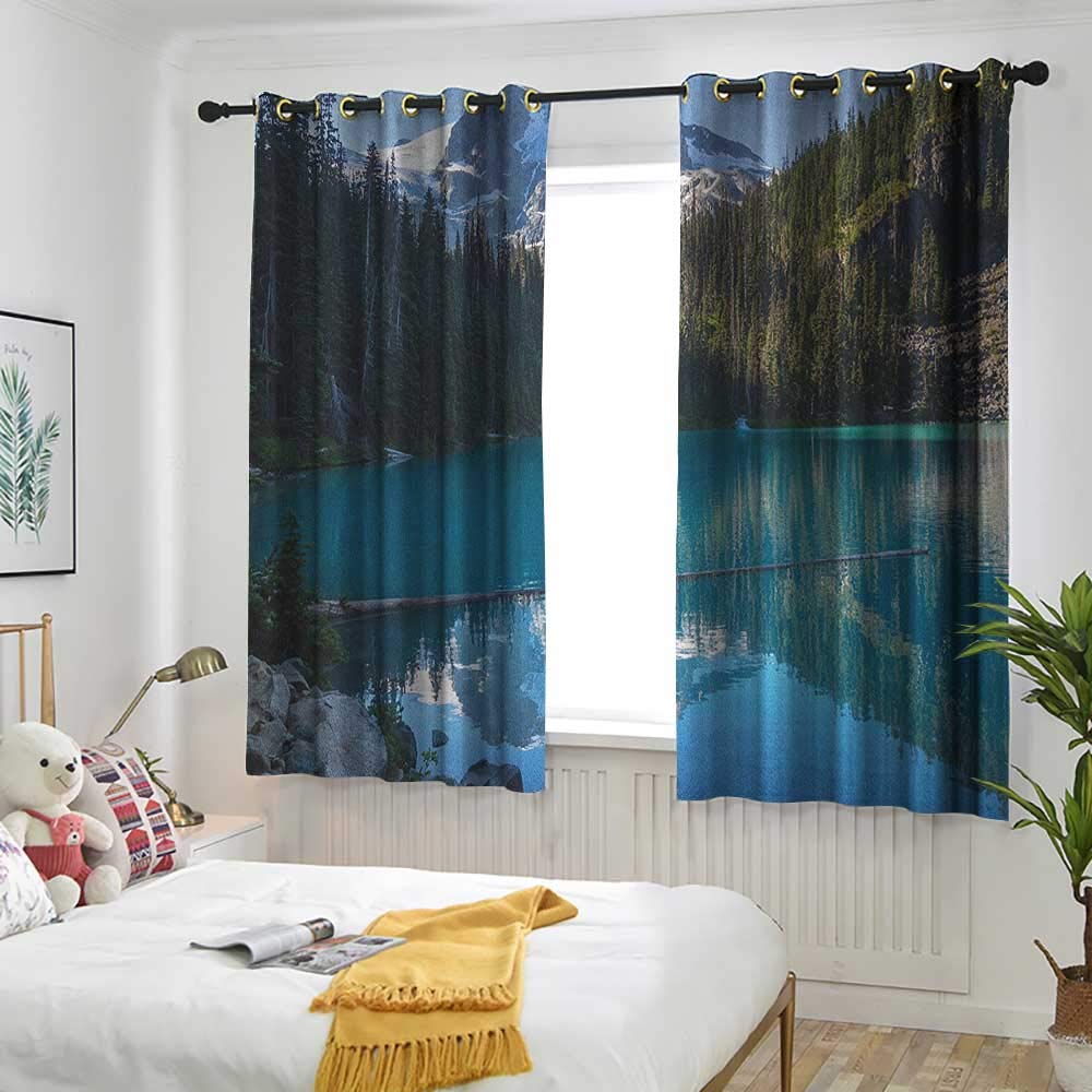 Amazon Com Lace Curtains Landscape Lake In Northern Canada With