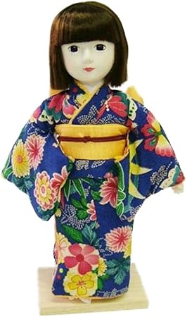 Amazon 着付けが学べる日本人形 夢さくら 青 市松人形 わらべ人形 おもちゃ