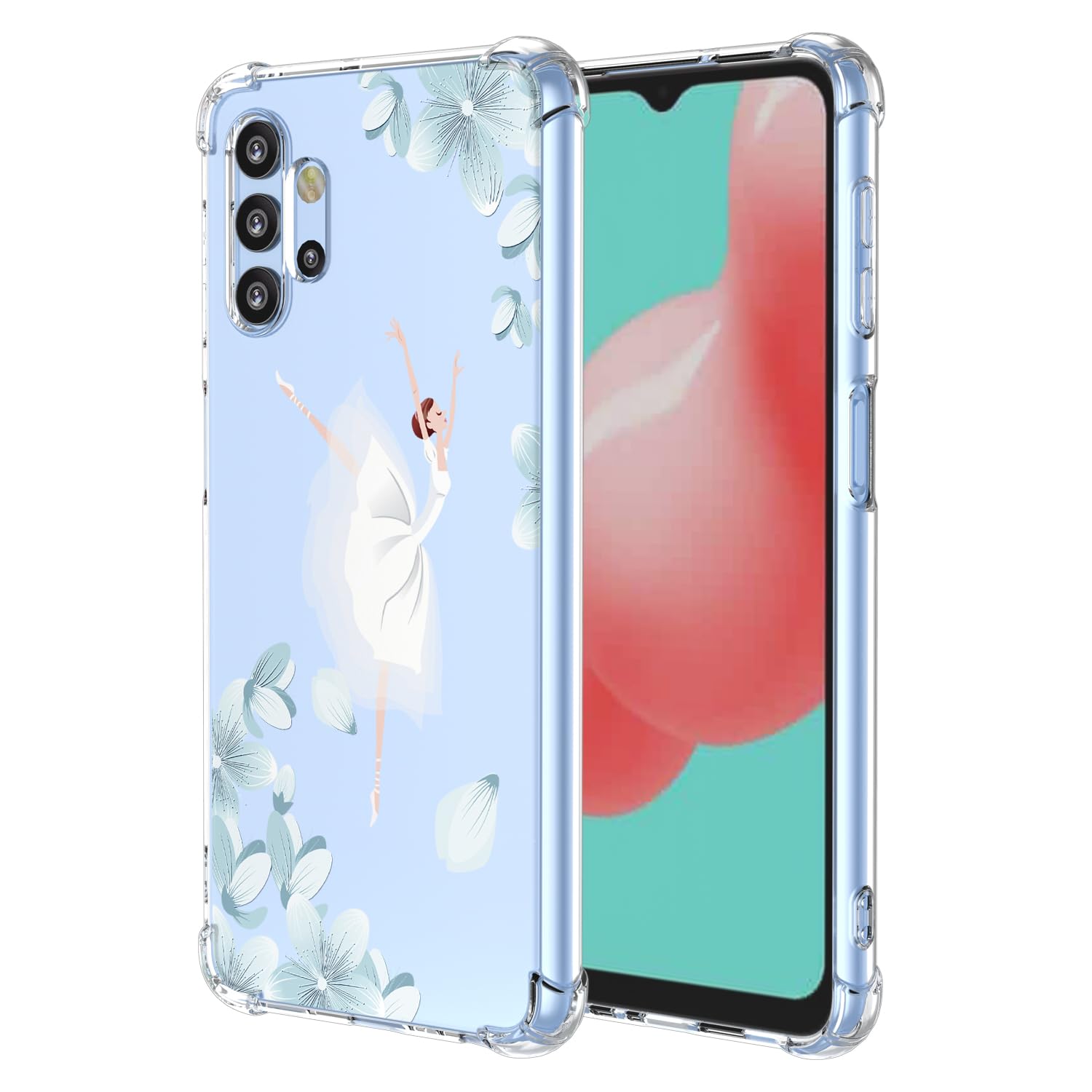 Photo 1 of Callyue Case for Samsung Galaxy A32 5G, Colorful Pattern Design, Protective Case Clear Slim Soft, Fashionable Designs for Women Girls, Dancer