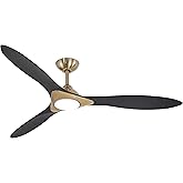 MINKA-AIRE Sleek Fan in Satin Brass/Coal