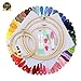 SUBANG Full Set of Embroidery Starter Kit Cross Stitch Tool Kit Including 5 Bamboo Embroidery Hoop, 50 Vivid Color Threads, 12 by 18-Inch 14 Count Classic Reserve Aida and Tool Kit