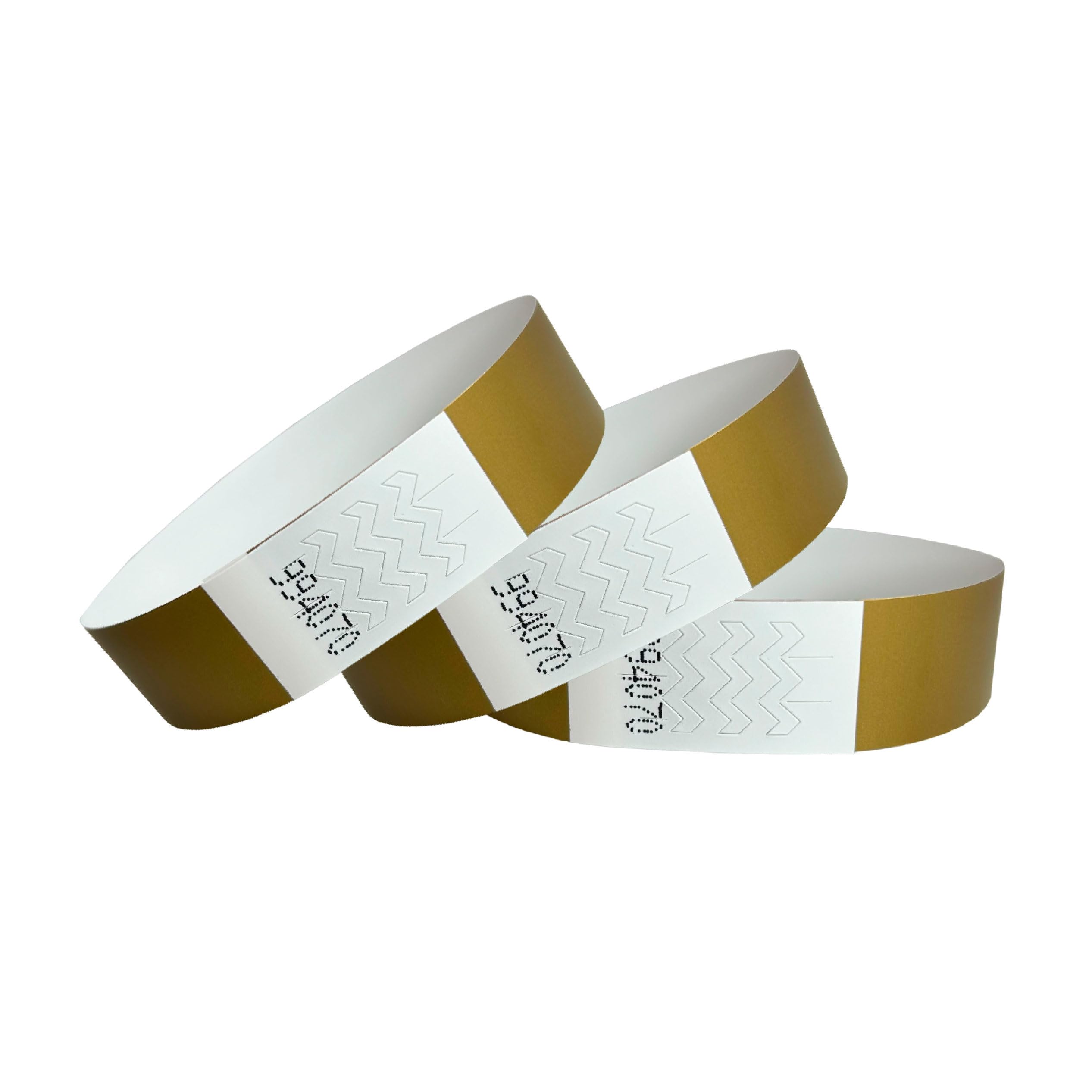 CINTAPUNTO - Gold Wristband - Paper Entrance Bands - 200 Pieces - Entrance Bands - Festival Bracelets - Party Ribbons Entrance - Entrance Bands - Bands Club