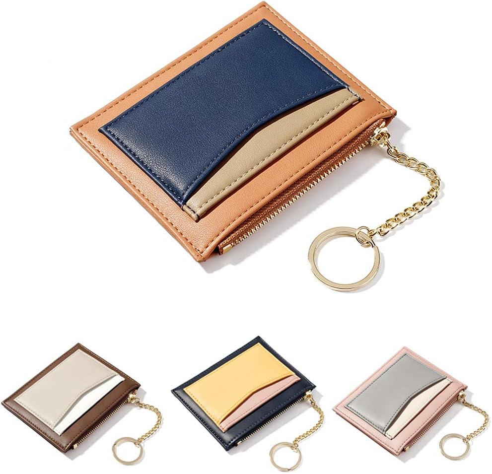 Womens Wallet, PU Leather Zipper Small Change Wallet Multi- Slots Card Case Cash Holder Organizer Coin Purse for Ladies Girls (Orange)