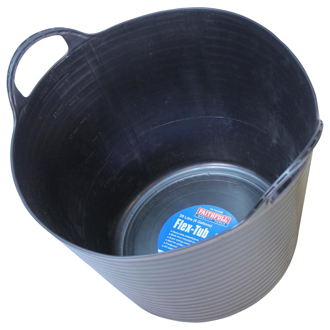 Faithfull FAIFLEX28B Black Polyethylene Flex Tub 28 Litre (6 gl) Capacity
