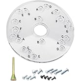 71369 Router Base Plate for Porter, Bosch, Craftsman, Dewalt, Hitachi,Ryobi | 6-1/2" Diameter Clear Acrylic Sub Base with Marked Holes Positioning screw