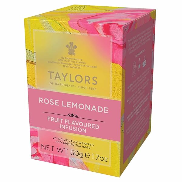 TAYLORS OF HARROGATE ROSE LEMONADE INFUSION, 20 TEABAGS