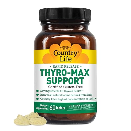 Country Life Thyro-Max Support Kelp-Derived Iodine L-Tyrosine