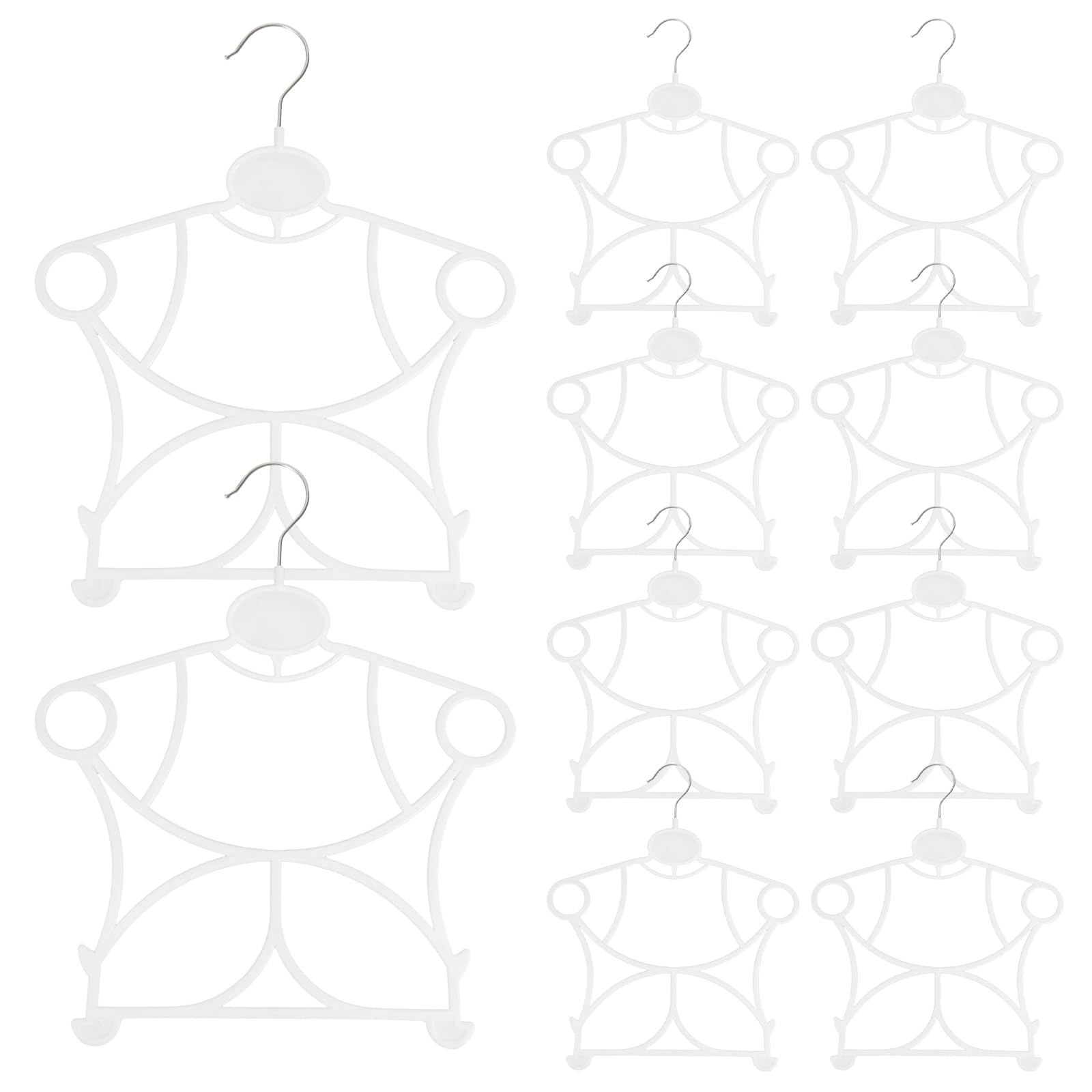 ULTECHNOVO Set of 10 Plastic Hangers, Non-Slip, Space-Saving, 0.2 cm Thick, 36 cm Long, Non-Slip Trouser Bar, piece Hanger Clothes Hangers for Dresses Trousers,Nursery Kid Suit S