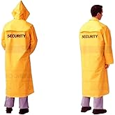 SECURITY GUARD Long 49" Rain Coat Poncho Rain Gear YELLOW Size EXTRA LARGE XL