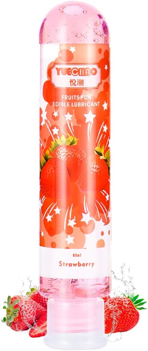 Personal Lubricant Water Based, YUECHAO Intimate Lubricant for Women Long-Lasting Value Based Lube for Women Silicone Toys 80 ml (Hot Strawberry)