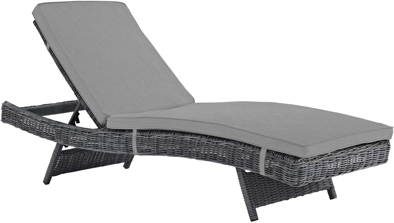 Modway Summon Wicker Rattan Outdoor Patio Sunbrella Fabric Chaise Lounge Chair in Canvas Tuscan: Kitchen & Dining