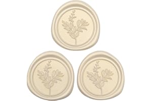 Uwilowe 60 Pcs Champagne Wax Seal Stickers, Wedding Invitation Accessories Envelope Stickers - Peferct for Wedding Accessories, Gift Box Craft Wrapping, Christmas Cards Envelope Seals