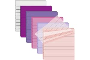 SYMDROMIA 3x3 Inch Transparent Sticky Notes 300 Sheets, Clear Translucent Lined Self-Adhesive Memo Repositionable Reminder Pad for Office, College Students, Planners, Journals, School Supplies (Purple)